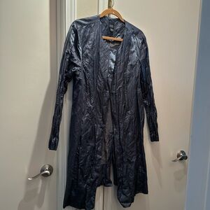 Eileen Fisher long dolphin gray/ steel blue jacket